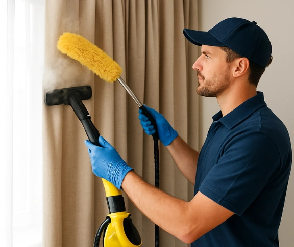 Trusted residential curtain cleaning technician Matty Curtain Cleaning sinnamon-park QLD