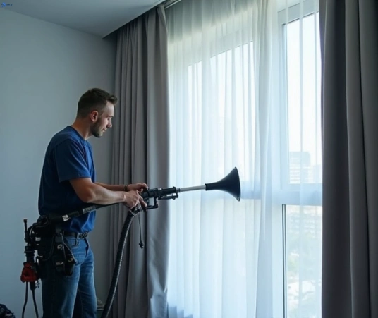Professional residential curtain cleaning process equipment Matty Curtain Cleaning sinnamon-park