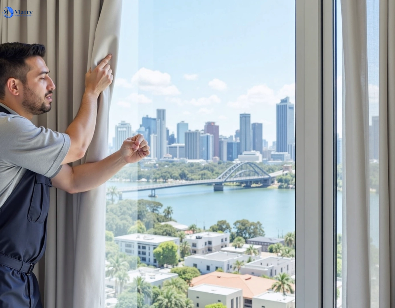 Professional curtain steam cleaning service sinnamon-park QLD by Matty Curtain Cleaning